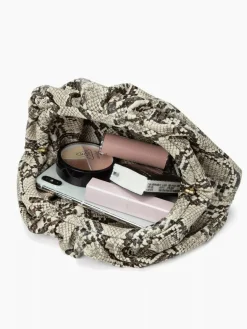 Snakeskin Print Cloud Clutch Bag Bags|Accessories