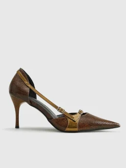 Outlet Snakeskin Printed Buckle Pumps Shoes|Accessories