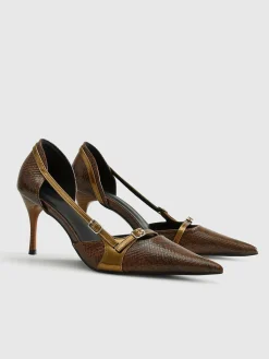 Outlet Snakeskin Printed Buckle Pumps Shoes|Accessories