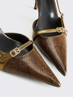 Outlet Snakeskin Printed Buckle Pumps Shoes|Accessories