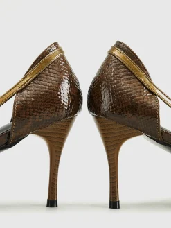 Outlet Snakeskin Printed Buckle Pumps Shoes|Accessories
