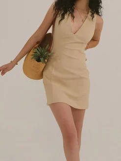 Clearance Snug V-Neck Sleeveless Short Dress Black Dresses|Casual Dresses
