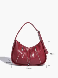 Hot Soft-Buckle Zip-Decor Armpit Bag Bags|Accessories