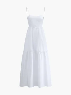 Hot Solid Backless Long Dress White Dresses|Black Dresses