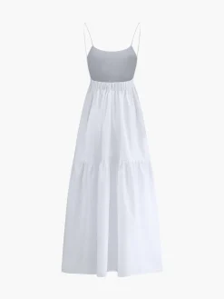 Hot Solid Backless Long Dress White Dresses|Black Dresses