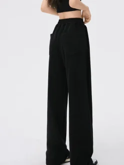 Online Solid Baggy Sweatpants Wide Leg|Pants