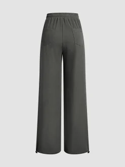 Online Solid Baggy Sweatpants Wide Leg|Pants
