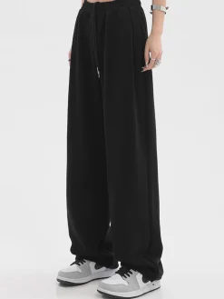 Online Solid Baggy Sweatpants Wide Leg|Pants