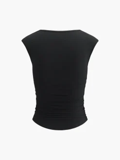 Clearance Solid Basic Cap Sleeve Top Tank Tops & Camis|Tops