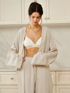 Outlet Solid Belted Draped Maxi Long Shirt Long Sleeve Sets|Blouses & Shirts