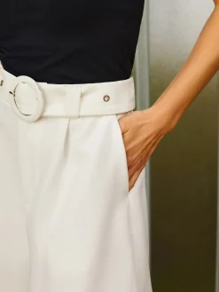 Best Solid Belted High Waist Shorts Shorts|Bottoms