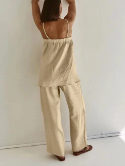 Solid Casual Pants Set Pants Sets|Matching Sets