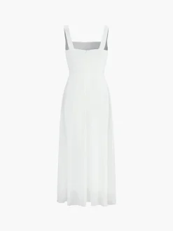 Outlet Solid Elegant Cami Long Dress White Dresses|Black Dresses
