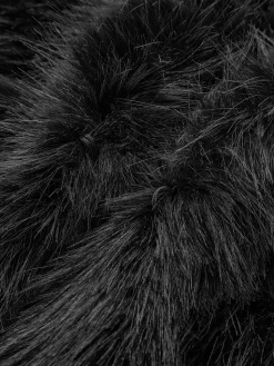 Clearance Solid Faux Fur Collar Jacket Outerwear|Jackets