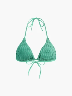 Discount Solid Halter Knotted Bikini Set Swimwear|Tops