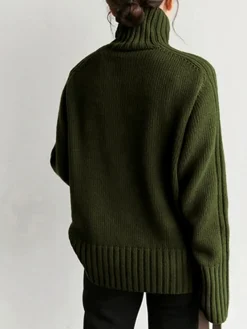 Clearance Solid High Neck Knit Sweater Sweater Tops|Sweaters & Cardigans