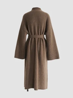 Sale Solid Knit Trench Coat Cardigans|Sweaters & Cardigans
