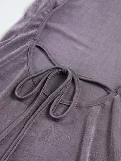 Sale Solid Knotted Skinny Long Dress Casual Dresses|Cocktail & Party Dresses