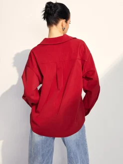 Hot Solid Lapel Button Draped Shirt Blouses & Shirts|Tops
