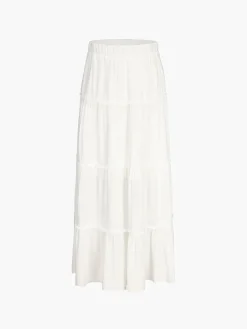 Hot Solid Layered Long Skirt Skirts|Bottoms