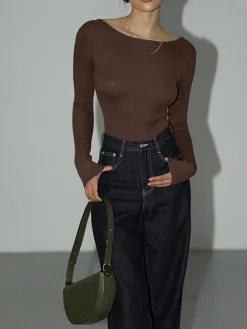 Sale Solid Open Back Bodysuit Bodysuits|Bodysuits