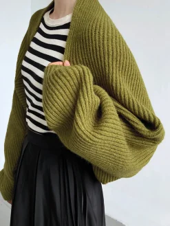 New Solid Open-Front Shrug Sweater Cardigans|Sweaters & Cardigans