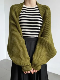 New Solid Open-Front Shrug Sweater Cardigans|Sweaters & Cardigans