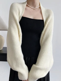 New Solid Open-Front Shrug Sweater Cardigans|Sweaters & Cardigans