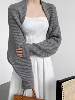 New Solid Open-Front Shrug Sweater Cardigans|Sweaters & Cardigans