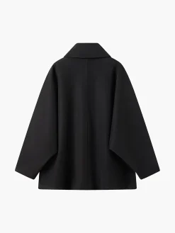 Solid Oversized Pocket Button Coat Outerwear|Coats