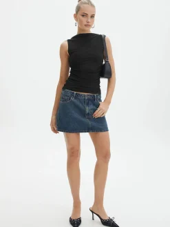 Solid Pleated Tank Top Tank Tops & Camis|Tops