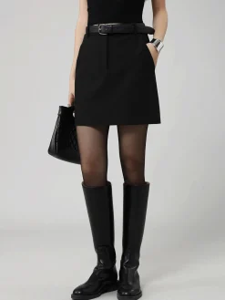 Sale Solid Pocket Mini Skirt Skirts|Bottoms