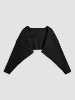 Online Solid Ribbed Bolero Cardigans|Sweaters & Cardigans