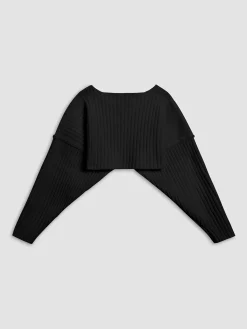 Online Solid Ribbed Bolero Cardigans|Sweaters & Cardigans