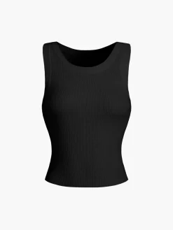 Online Solid Ribbed Sweater Vest Sweater Vests|Sweaters & Cardigans