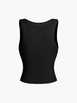 Online Solid Ribbed Sweater Vest Sweater Vests|Sweaters & Cardigans