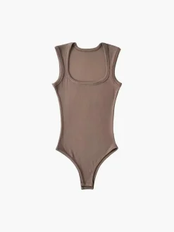 Discount Solid Square Neck Bodysuits Sweater Tops|Bodysuits