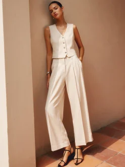 Discount Solid Suit Straight Leg Pants Pants|Matching Sets