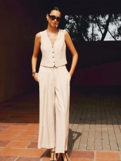 Discount Solid Suit Straight Leg Pants Pants|Matching Sets