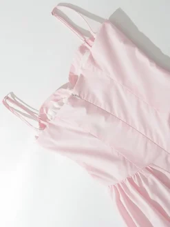 Hot Solid Sweetheart Neckline Cami Midi Dress Casual Dresses|Cocktail & Party Dresses
