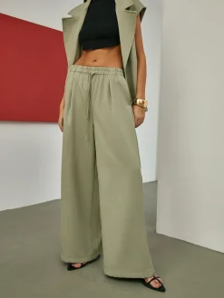 Online Solid Tailored Belted Vest Outerwear|Vests