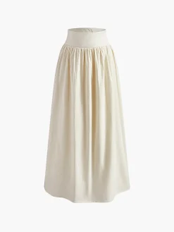 New Solid Tie Knot V Neck Skirt Set Skirt Sets|Long Sleeve Sets