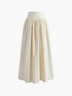 New Solid Tie Knot V Neck Skirt Set Skirt Sets|Long Sleeve Sets