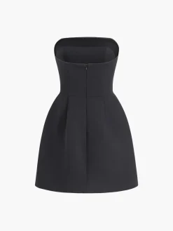 Discount Solid Tube Mini Dress Black Dresses|Casual Dresses