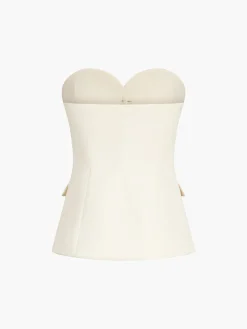 Sale Solid Tube Top With Wide Leg Pants Set Pants Sets|Wide Leg
