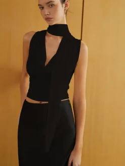 Best Solid Twist Front Sleeveless Blouse Blouses & Shirts|Tops