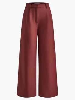 Hot Solid Wide Leg Pants Without Belt Pants|Wide Leg