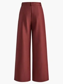 Hot Solid Wide Leg Pants Without Belt Pants|Wide Leg