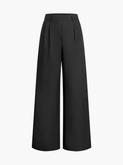 Hot Solid Wide Leg Pants Without Belt Pants|Wide Leg