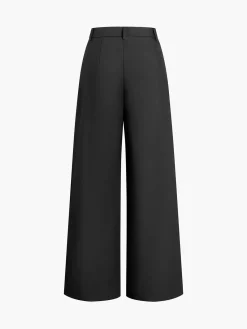 Hot Solid Wide Leg Pants Without Belt Pants|Wide Leg